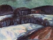 The red house in the snow Edvard Munch